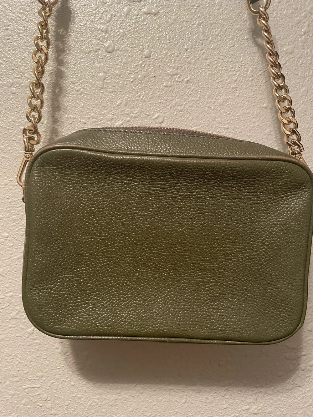 Michael Kors Shoulder bag camera Ginny MD Leather Green Plain 32FGGNM8L Used